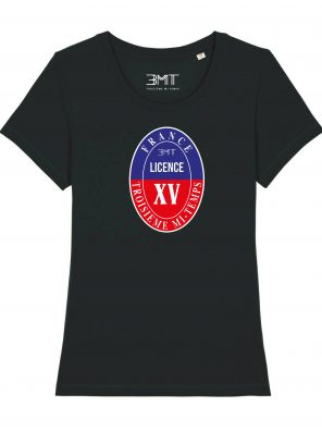 LICENCE XV FEMME NOIR RUGBY BALLON BLEU BLANC ROUGE 3MT TROISIEME MI TEMPS