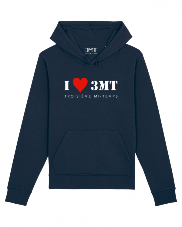 SWEAT CAPUCHE I LOVE 3MT TROISIEME MI TEMPS BLEU MARINE