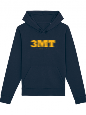 SWEAT CAPUCHE TROISIEME MI TEMPS 3MT BLEU MARINE JAUNE