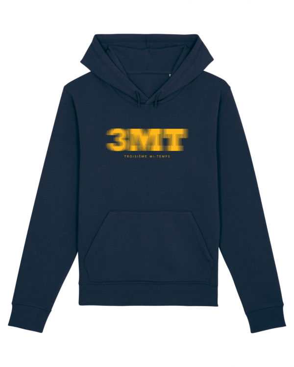 SWEAT CAPUCHE TROISIEME MI TEMPS 3MT BLEU MARINE JAUNE