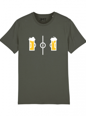 foot biere tshirt 3mt troisieme mi temps coton bio kaki beer cerveza