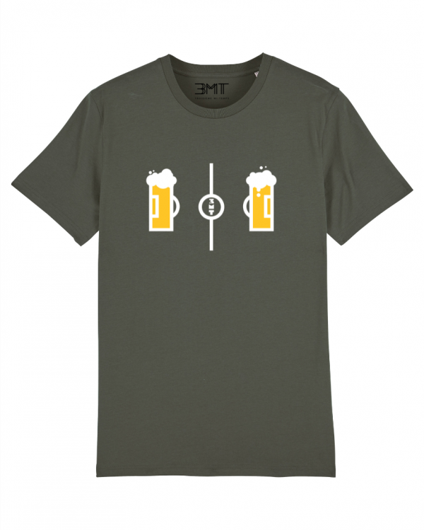 foot biere tshirt 3mt troisieme mi temps coton bio kaki beer cerveza