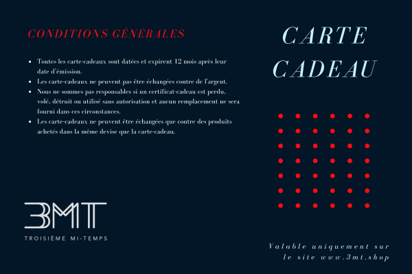 Carte cadeau 3MT troisième mi-temps