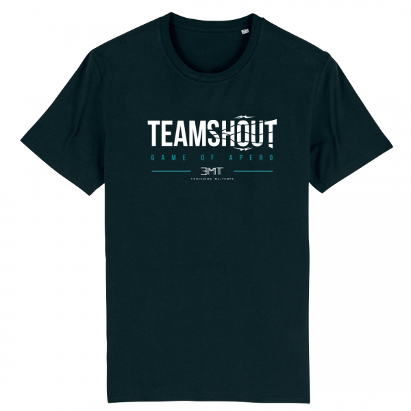 t-shirt teamshout 3mt troisieme mi-temps noir