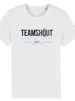 t-shirt teamshout 3mt troisieme mi-temps blanc