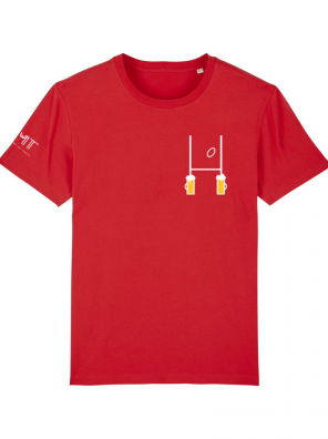 t-shirt rouge RUGBY BIERE 3mt troisieme mi-temps.