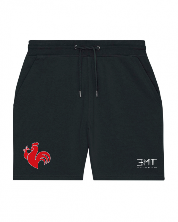 short noir. coq rouge 3mt troisieme mi temps