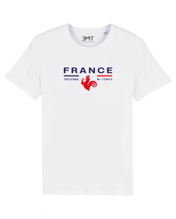 tshirt france 3mt troisieme mi temps rugby bleu blanc rouge coton bio xv ovalie french