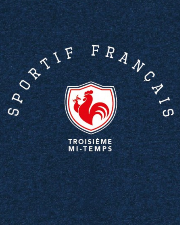 sportif français 3mt troisieme mi temps rugby foot tennis volley bleu blanc rouge tshirt coton bio coq.