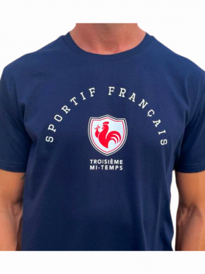 sportif français 3mt troisieme mi temps rugby foot tennis volley bleu blanc rouge tshirt coton bio coq....