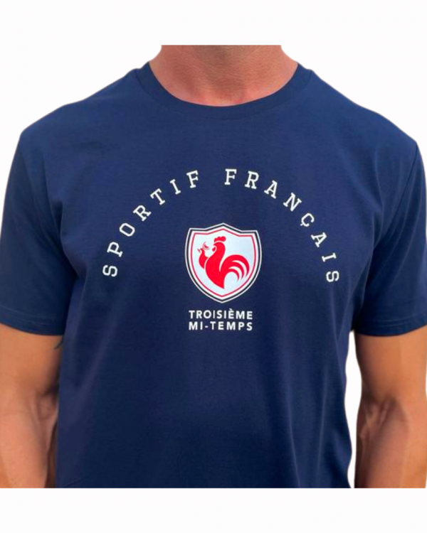 sportif français 3mt troisieme mi temps rugby foot tennis volley bleu blanc rouge tshirt coton bio coq....