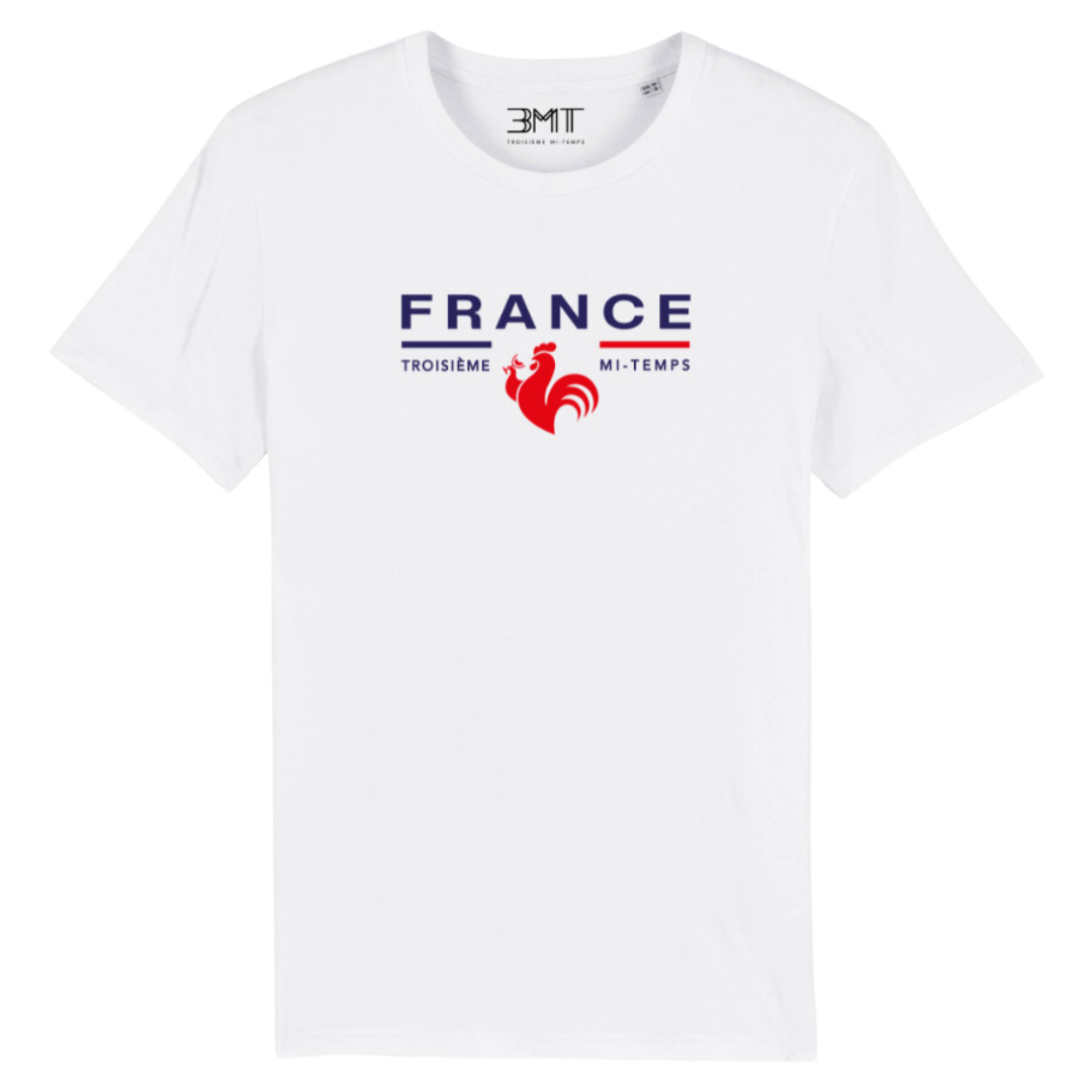 t-shirt France 3mt troisième mi temps bleu blanc rouge coton bio