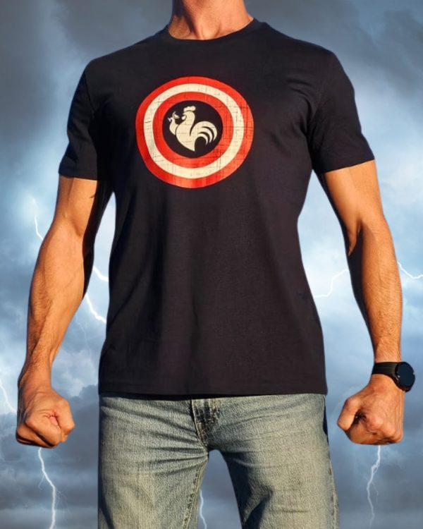 T-shirt 3MT Captain en coton bio, america, rugby, pour le super héros qui sommeille en vous