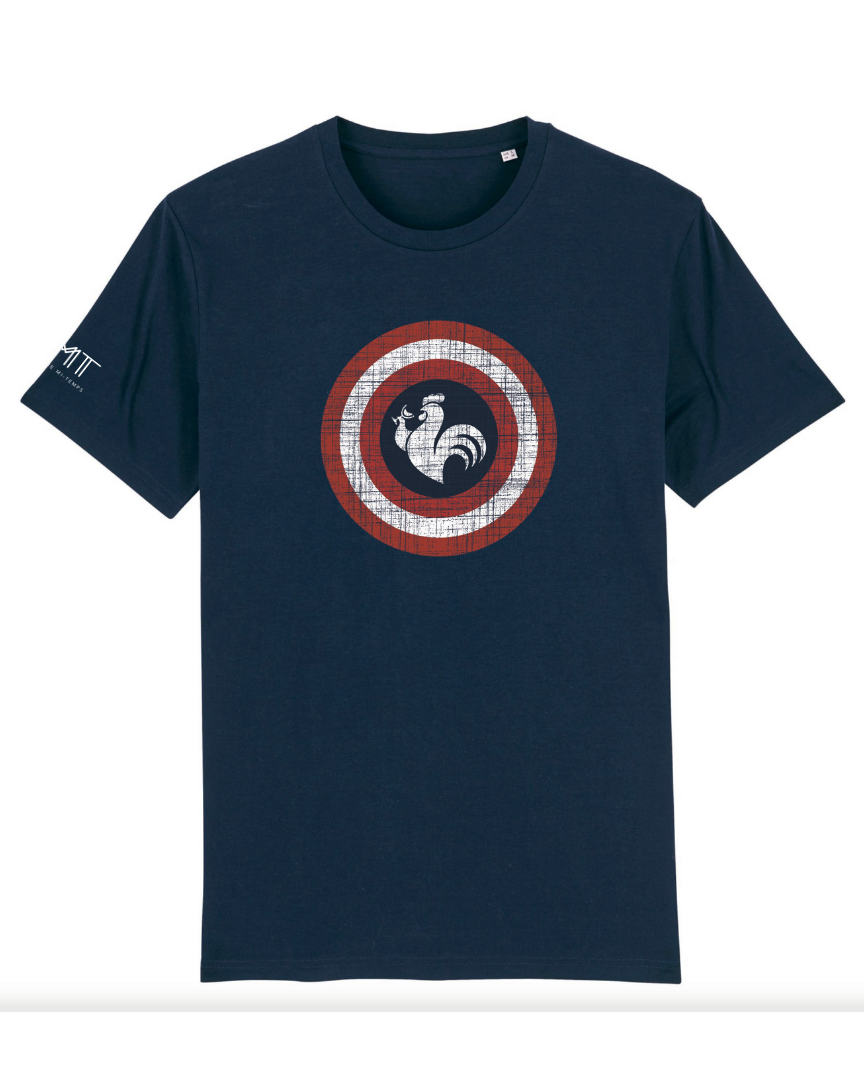T-shirt 3MT Captain en coton bio, america, rugby, pour le super héros qui sommeille en vous