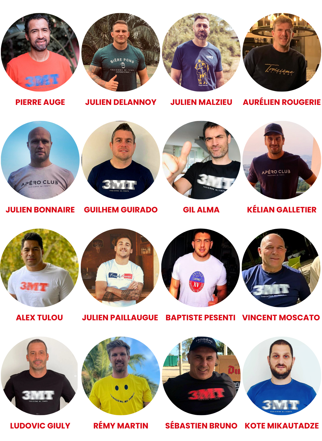 Sportifs Ces sportifs qui aiment et portent la marque 3MT troisième mi-temps