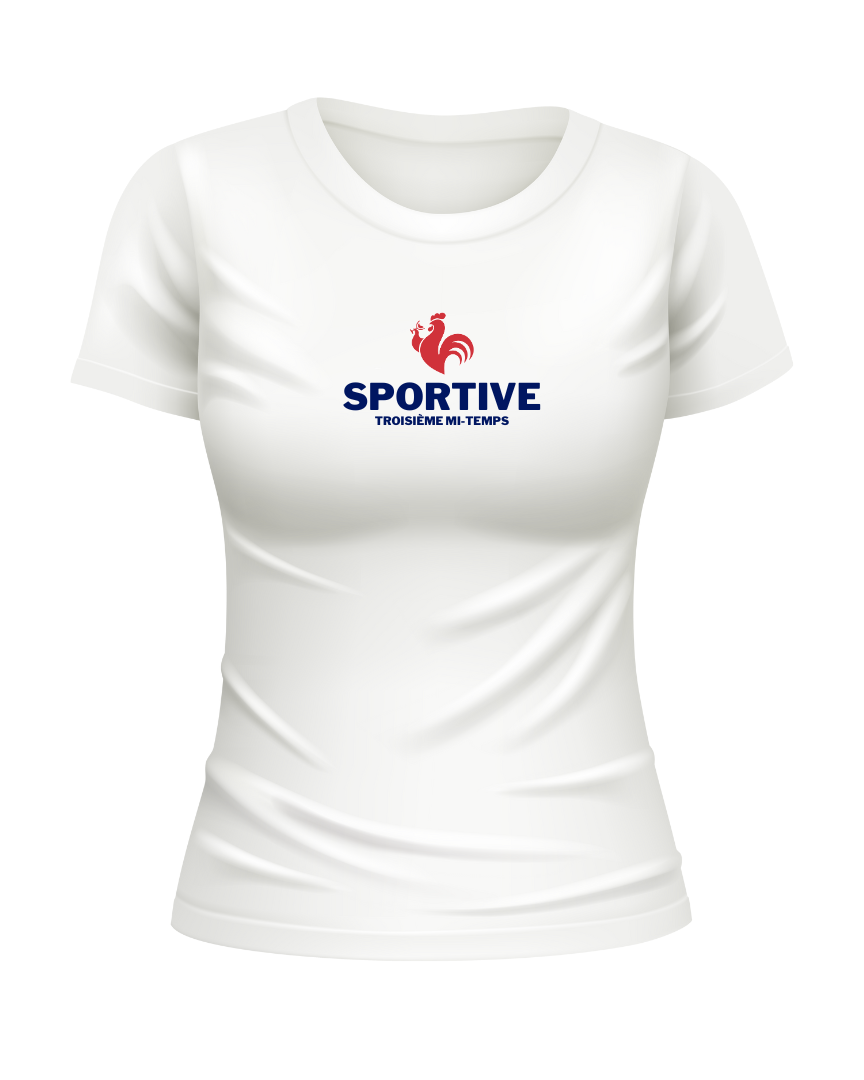Le t-shirt de la sportive de la TROISIÈME MI-TEMPS.