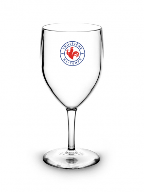 La verre officiel de l’équipe de France... de la Troisième mi-temps ! Verre à vin transparent plastique incassable